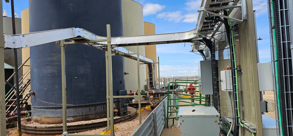 Industrial facility with storage tanks