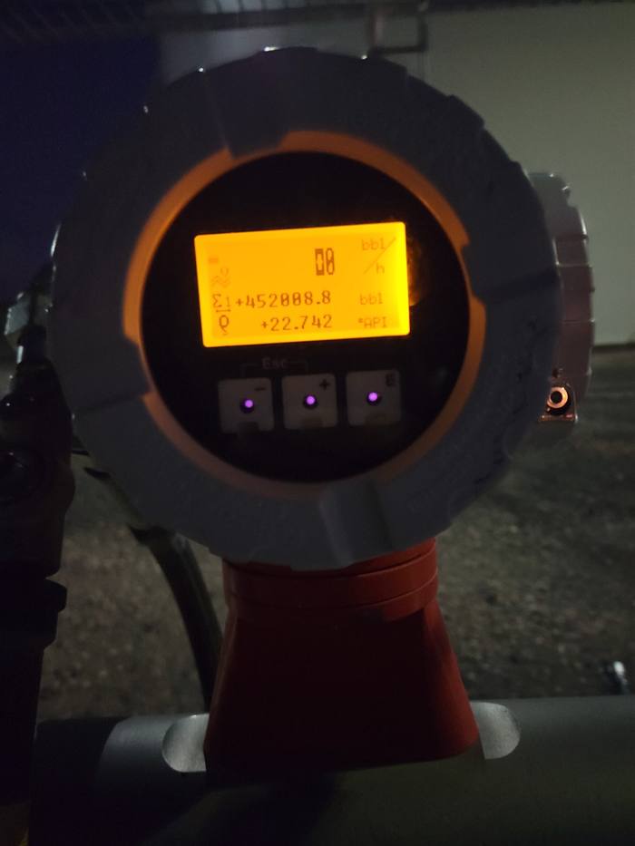 Flow meter at night