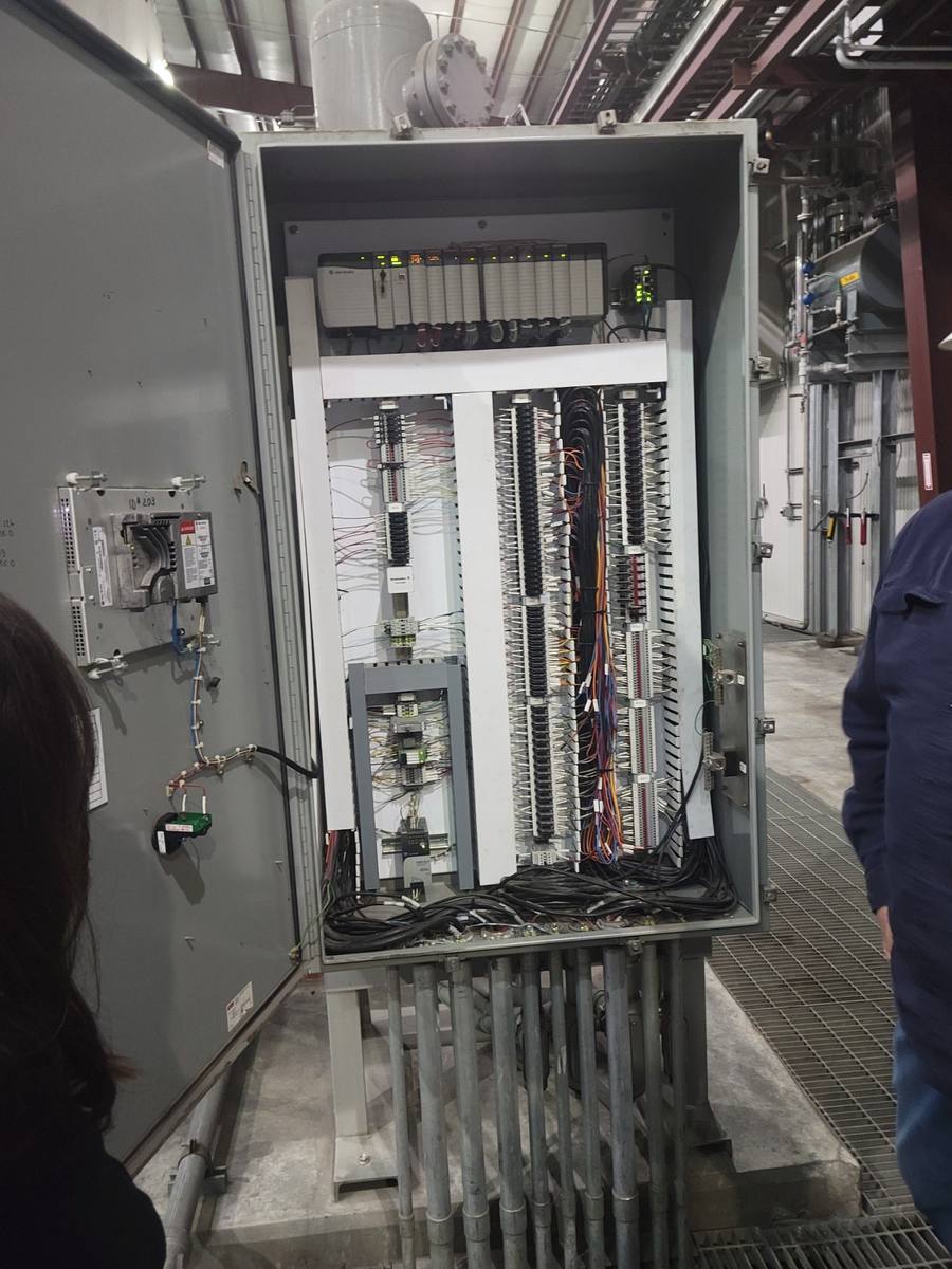 Allen-Bradley PLC panel open on live facility